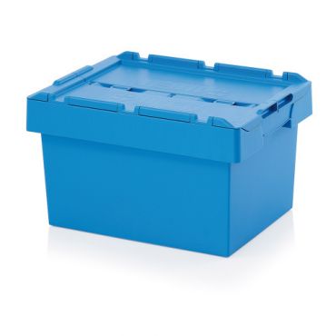 Cutii depozitare cu capac 58 litri albastre, returnabile